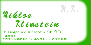 miklos klimstein business card